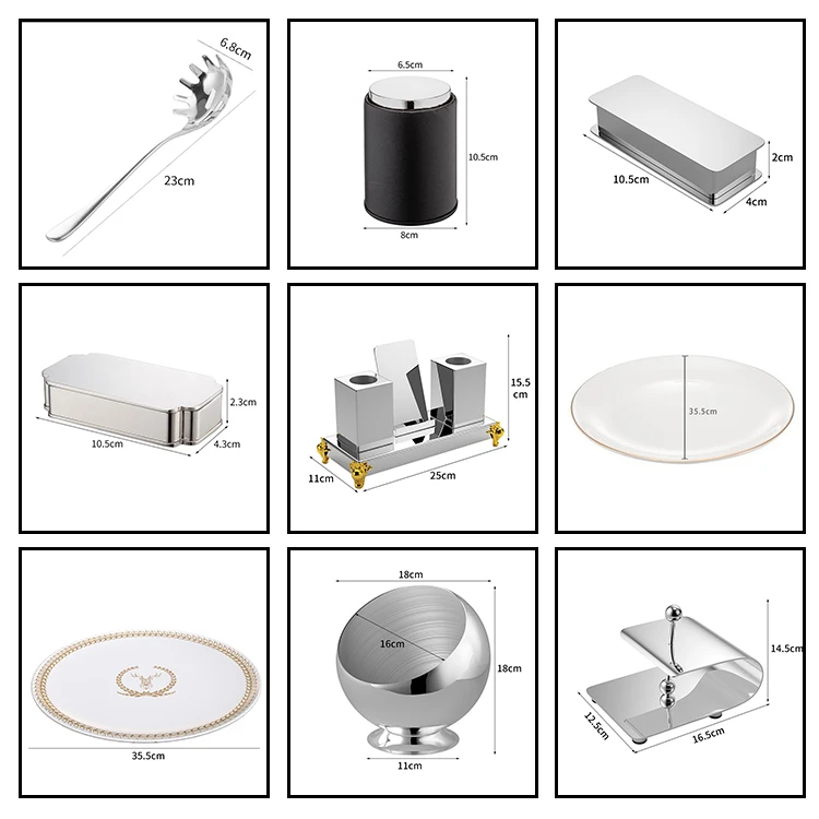 KTV desktop supplies silver stainless steel ice bucket snack tray cup holder set