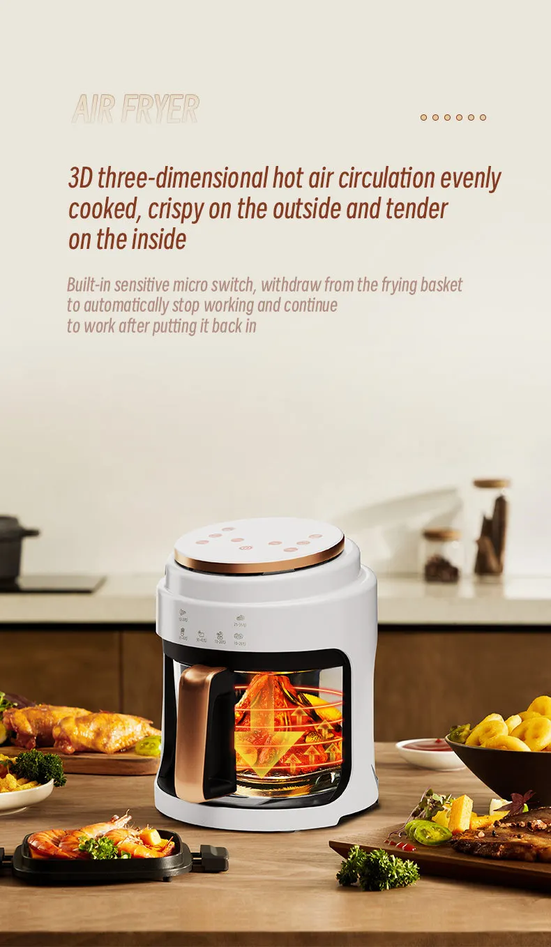 Factory Price High Quality Visual 4L Capacity 6 Menu Electric Air Fryer For Home Use