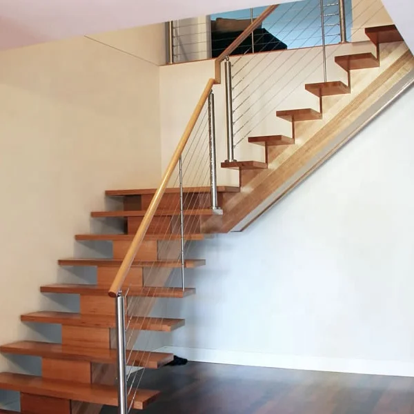 Metal Staircase Fabricated Steel Escalier Wood Treads Stair