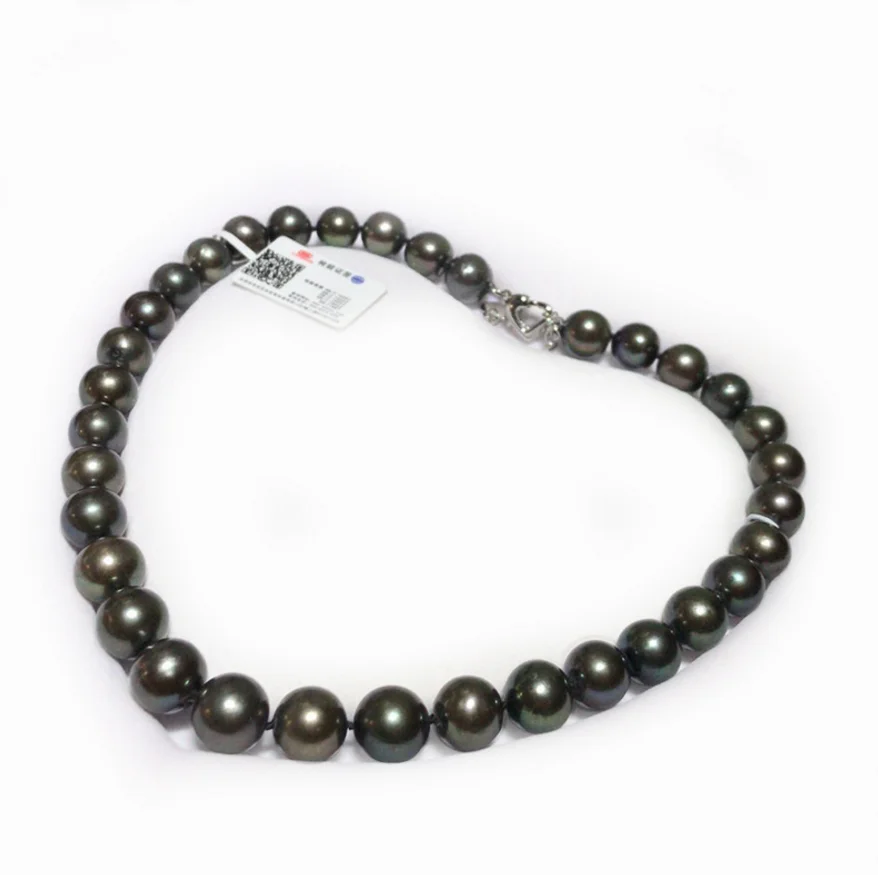 Imitation Black Pearl Necklace For Women Purple Tahitian Pearl Necklace Custom Hawaiian Pearl Necklace Set