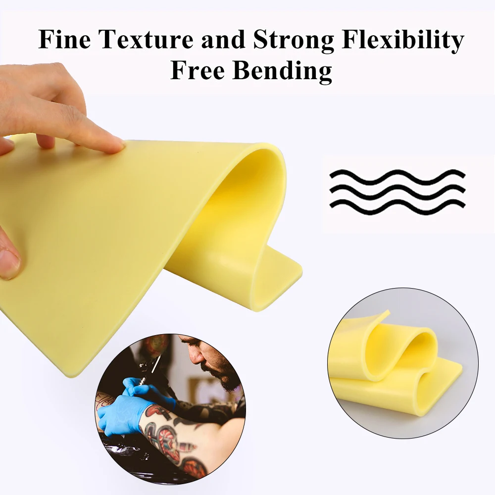 3mm Double-Sided Artificial Silicone Tattoo Practice Skin Blank for Beginners and Experienced Artists Tattoo Big Size Skin