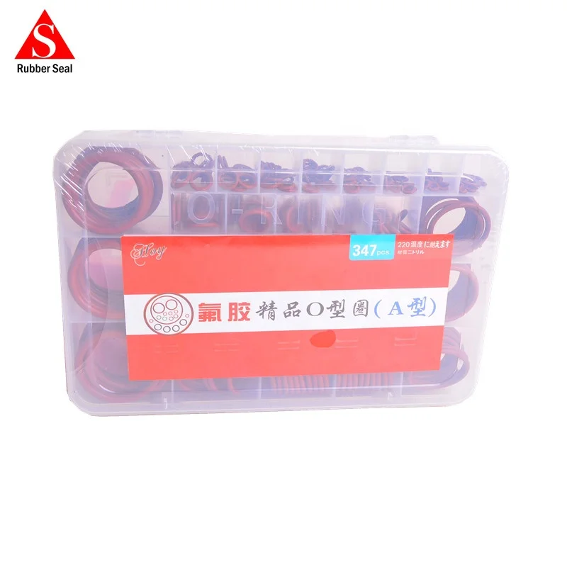 ASTM NBR rubber O-ring kits 30 size 382pcs excavator repair O ring box O-ring seal kit