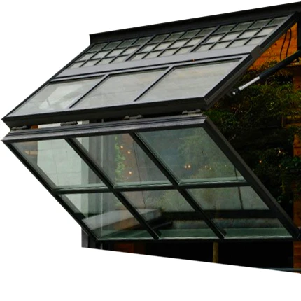 Deda automatic glass electric Lift Fold Up double 16-grid aluminum frame garage door