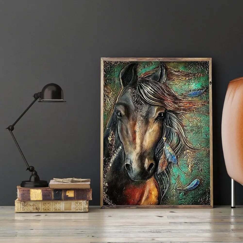
Color horse Animals 30*40cm(canvas) full round drill diamoond painting 