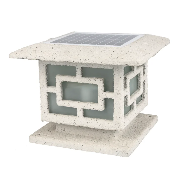 
High new quality CE solar garden light;outdoor Solar LED Garden Lighting stone pillar lamp 