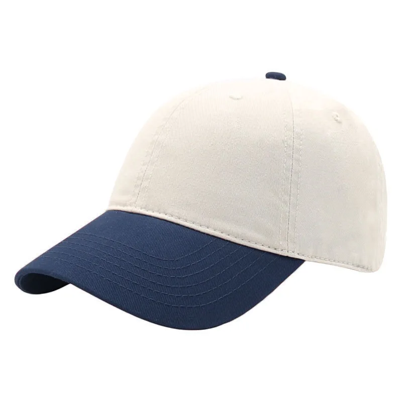 Splicing solid color cotton casual all-matching solid color duck cap for men and women retro simple joint soft top baseball cap