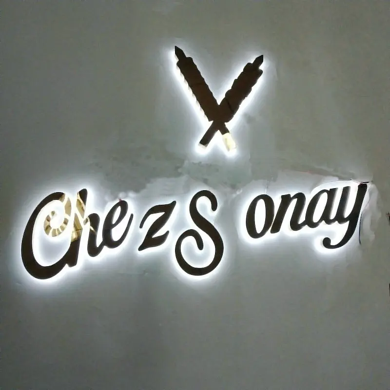 Custom 3D LED sign stainless steel channel letters light glowing shop signage cafe Illuminated lighting Signs