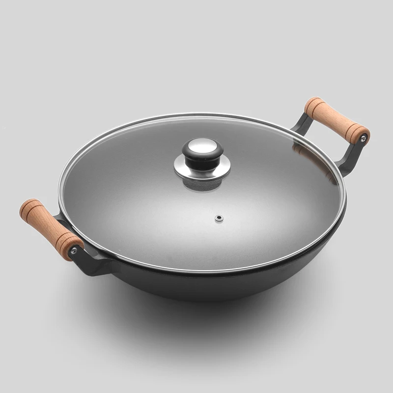 
Hot selling large capacity carbon steel wok With binaural handle 