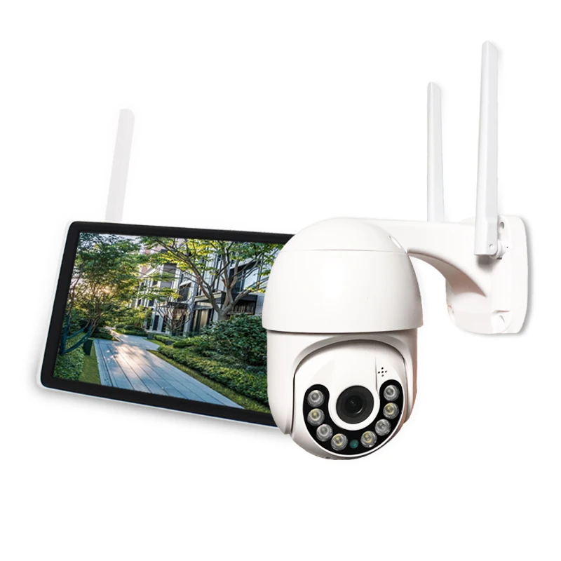 10 дюймов беспроводная наружная система видеонаблюдения 1080P Беспроводная система видеонаблюдения 4CH Wifi NVR комплект