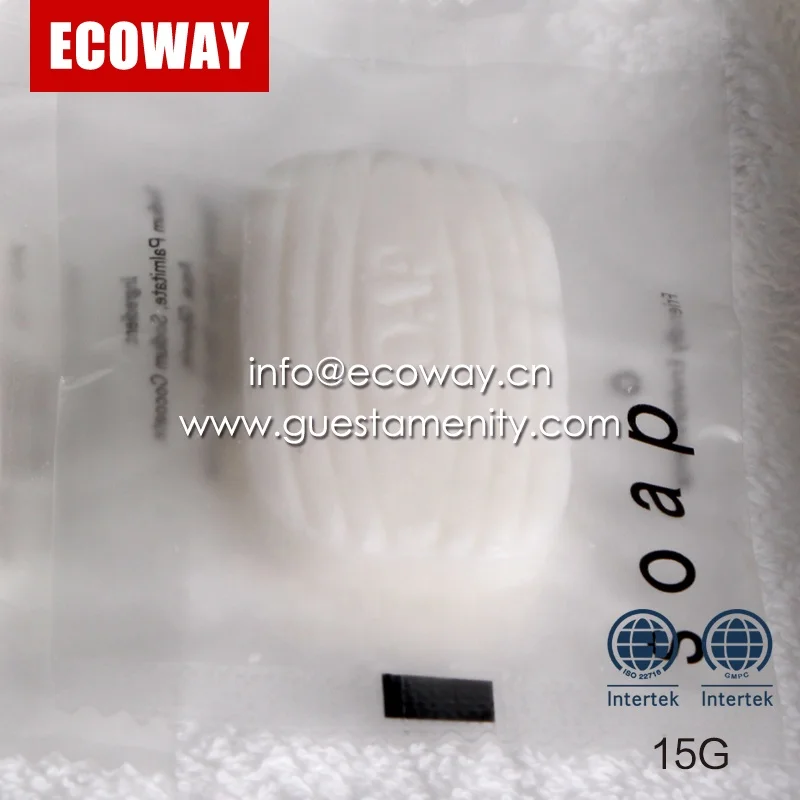 15g transparent wrapped bath soap mini hotel white soap wholesale