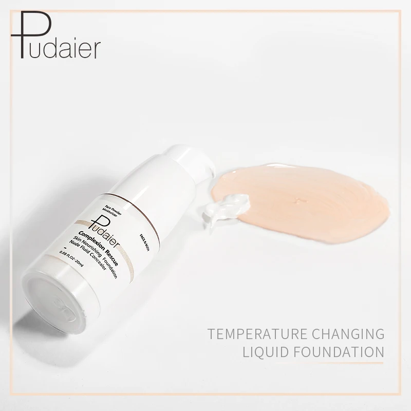 Pudaier High Quality Nude Long Lasting Concealer Temperature Changing Liquid Foundation OEM Moisturizing Makeup Cosmetics
