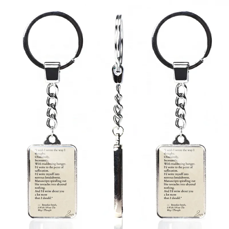 Брелок для ключей, горячая Распродажа, английская цитата, прямоугольный двусторонний брелок с рисунком
