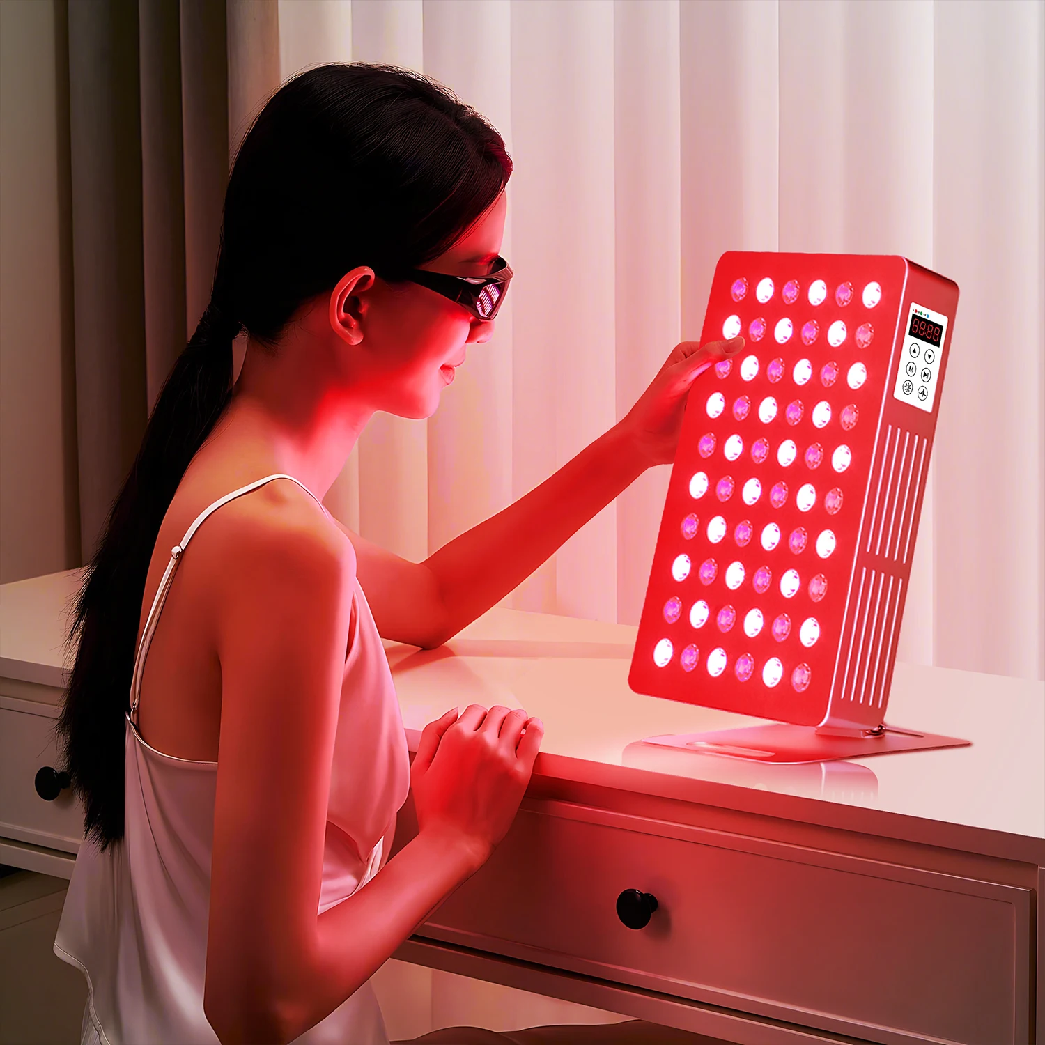Панель для терапии с уменьшенным воспалением около всего тела и красным светом подставкой домашнего использования Светодиодная панель
