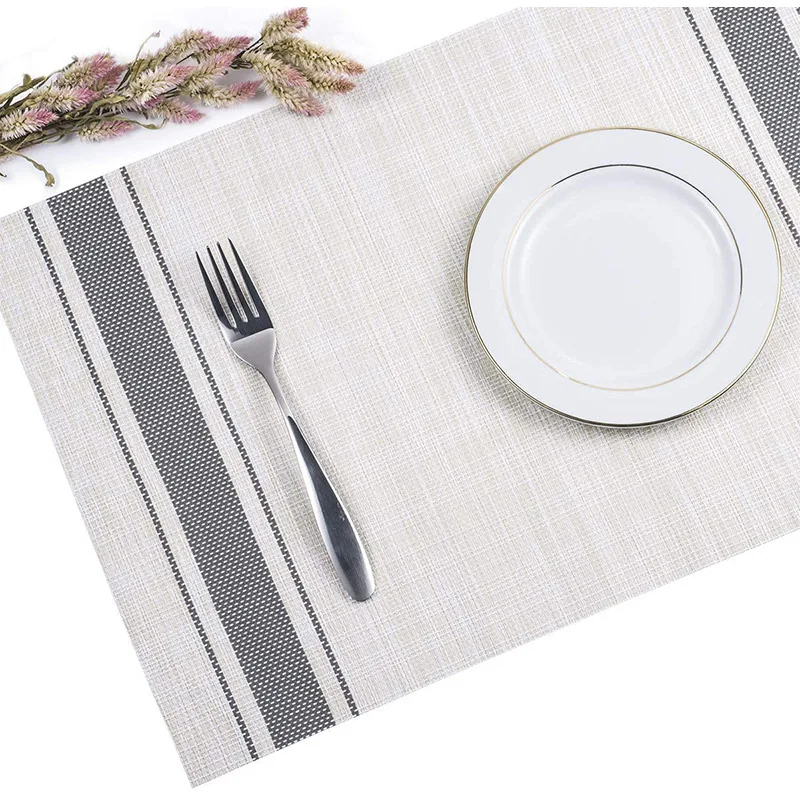 Customize OEM elegant vinyl placemats table mat kitchen stain resistant placemats plastic placemats for kids
