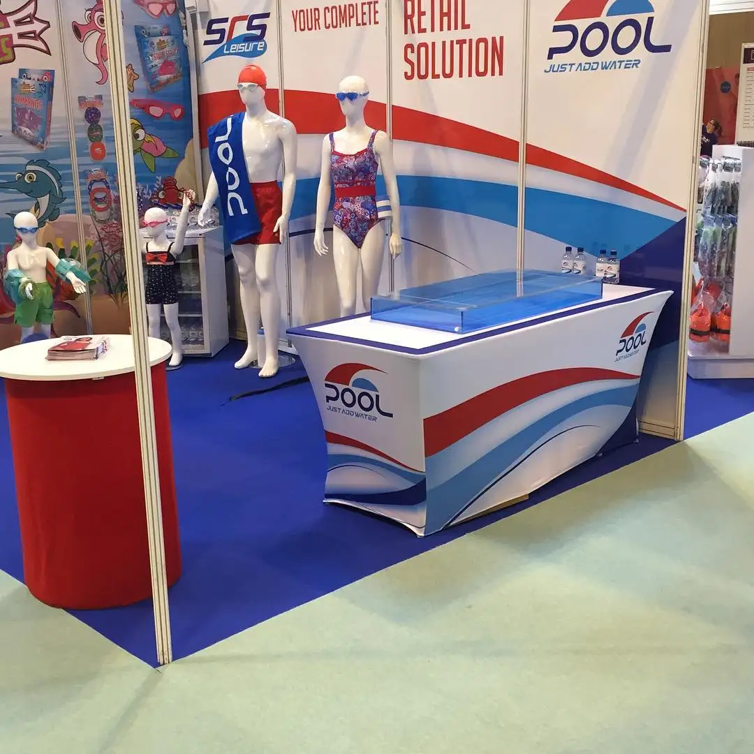 Bright Colors Affordable Custom Designed Polyester Stretchable Table Banner for Exhibition
