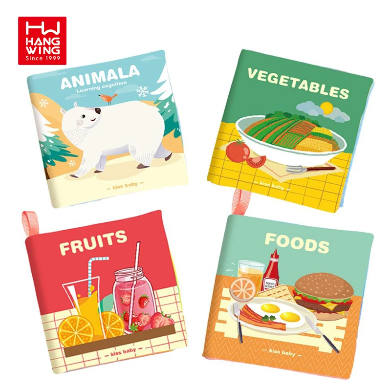 HW обучение Малышам и малышам книга из мягкой ткани Новорожденные 0-36 месяцев 3D книги ручная кукла знания Животные Детская игрушка для младенцев