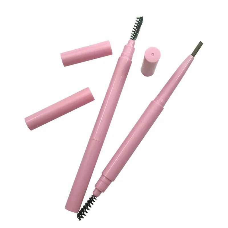 Your-Own-Brand Silver Pink Black Double-Headed Eyebrow Pencil Set Slim Triangle Shape 2 in 1 Eyebrow EnhancerBlack