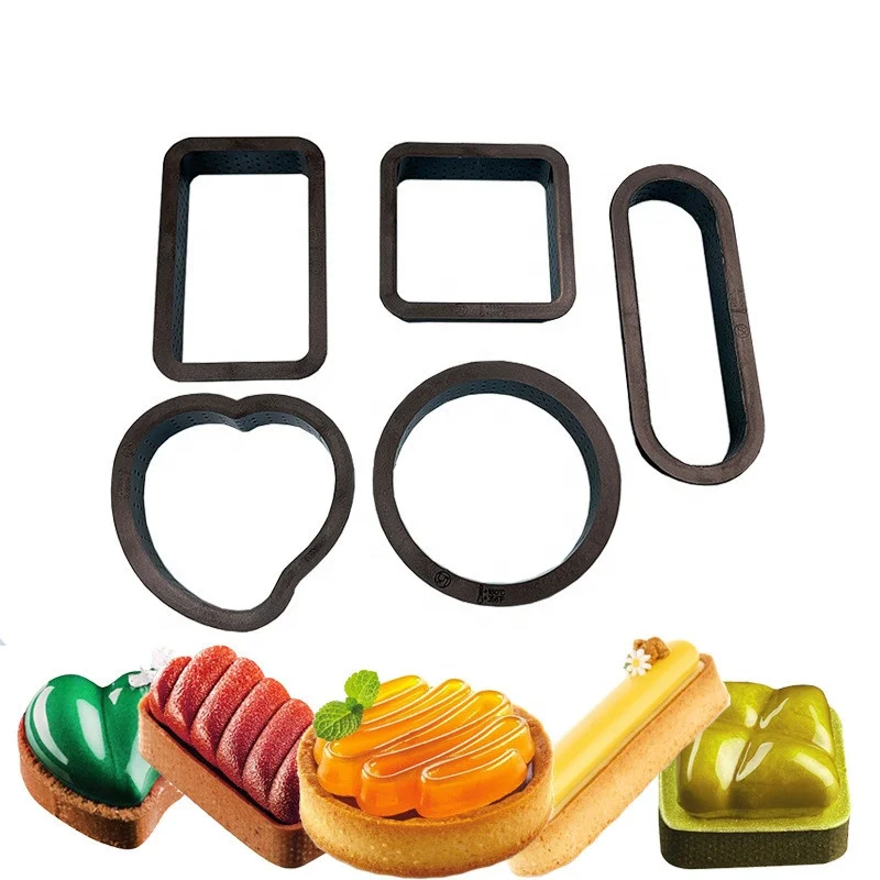 Custom Rectangle Round Heart Square Oval Plastic Tart Ring Cake Mousse Mould For DIY French Dessert Pastry Baking