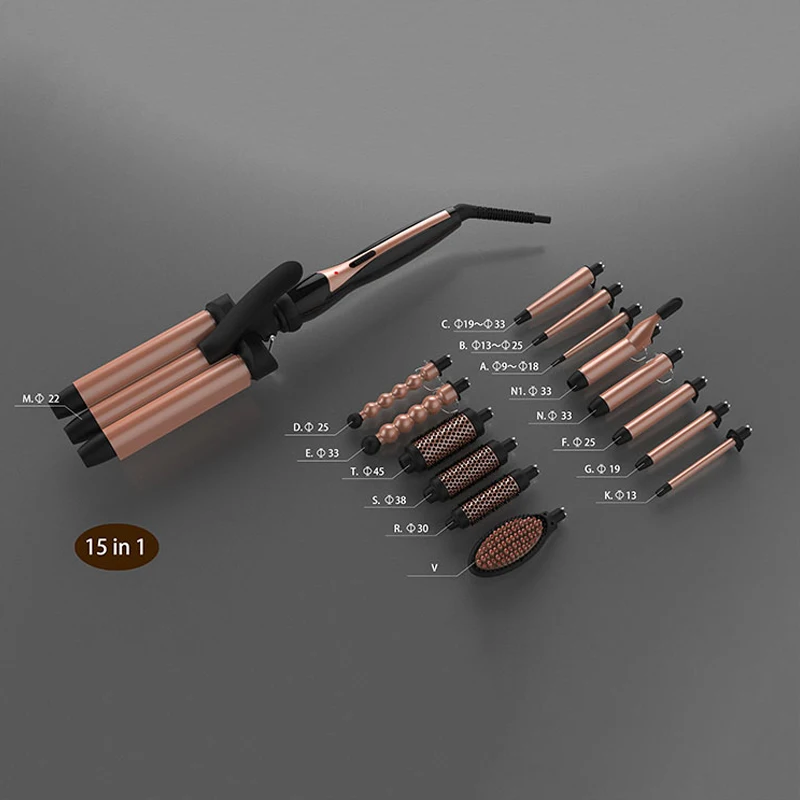Curling Hair Crimping Iron Triple Barrel Hair Stryler Hair Curling  Kit Set Wand Curl Irons Tongs Wands