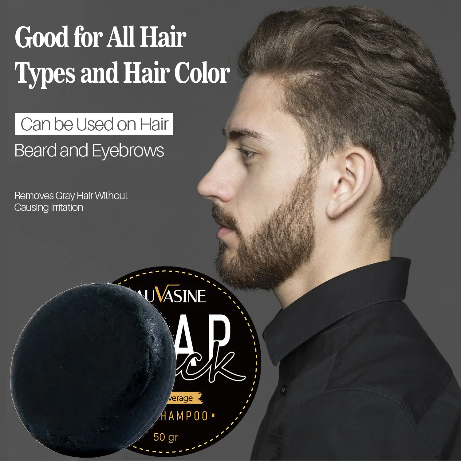 Private Label OEM Handmade Soap Moisturize Repair Hair Growth Make Hair Black Polygonum Multiflorum Black Shampoo Soap Bar