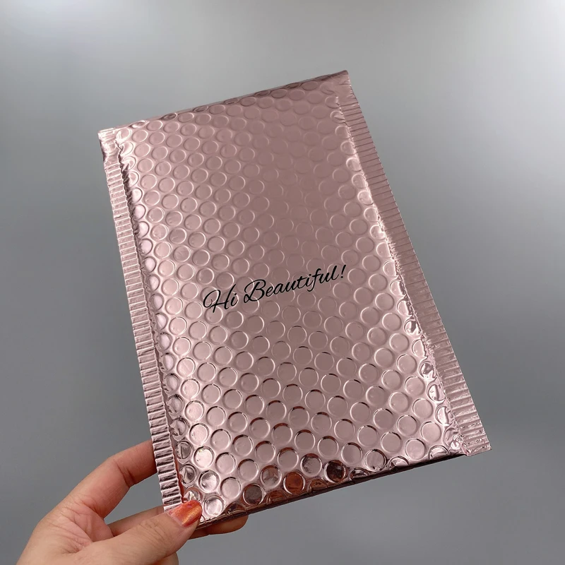 Packaging Shipping Bag Enveloppe Bulle Custom Rose Gold Pink Bubble Mailer Padded Envelopes