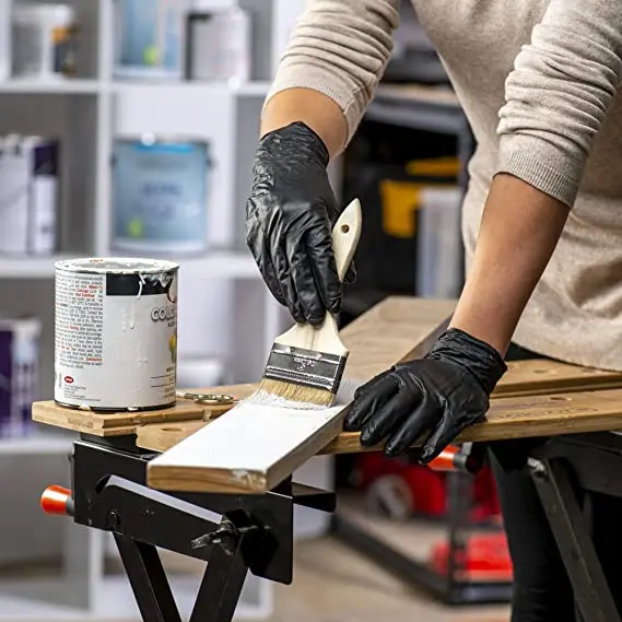 tattoo beauty manicure salon cleaning custom logo nitrile Latex and Powder Free Textured fingers working chemical proof gloves