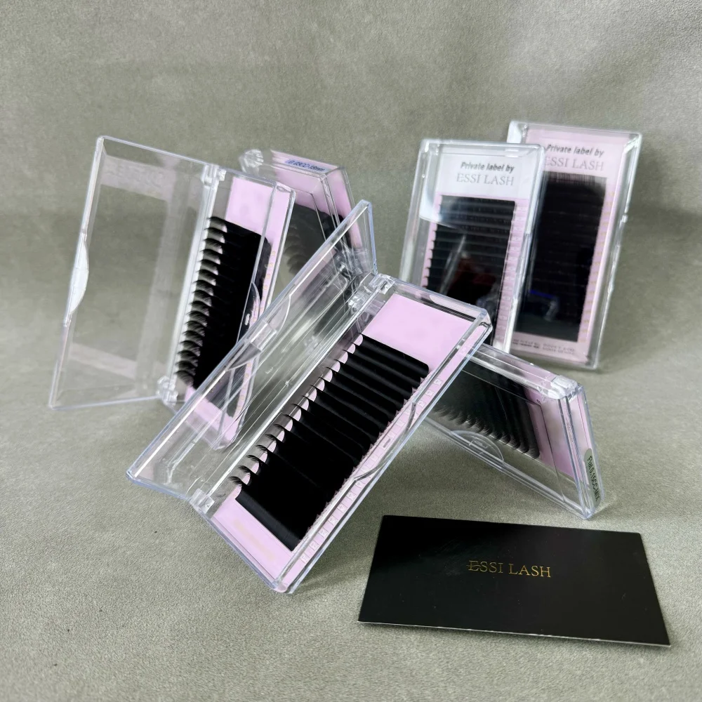 Cashmere lash extensions tray fluffy soft luxury lash extensions Private Label  Dark Matte eyelashes