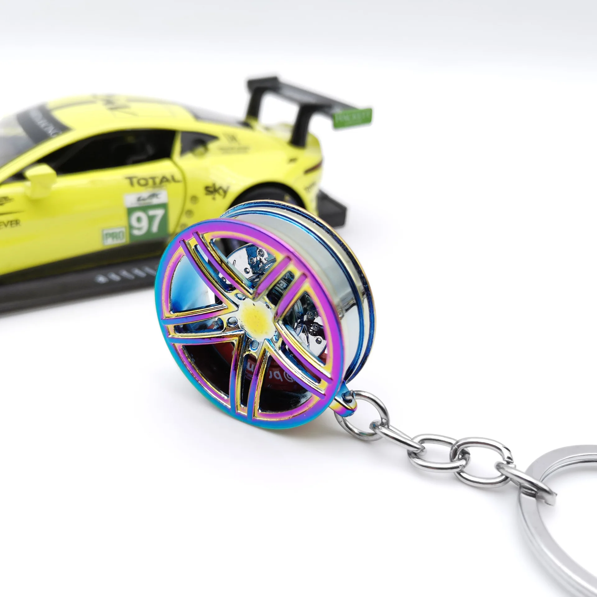 Car modified wheel key chain pendant metal jewelry gift key chain AMG Model Wheel Spot Wholesale