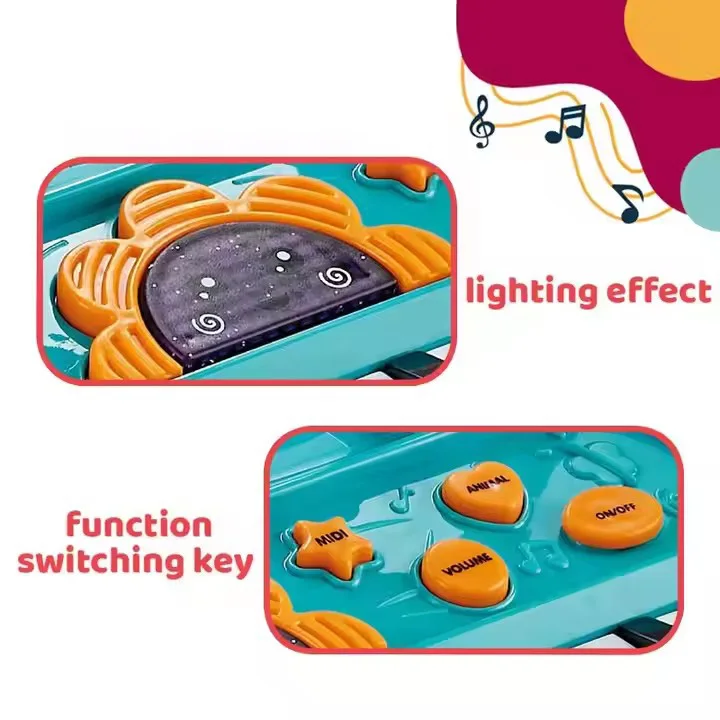 Hot Selling Kids Piano Mult-ifunction Keyboard 8 Key Piano With Microphone Educational Musical Instruments