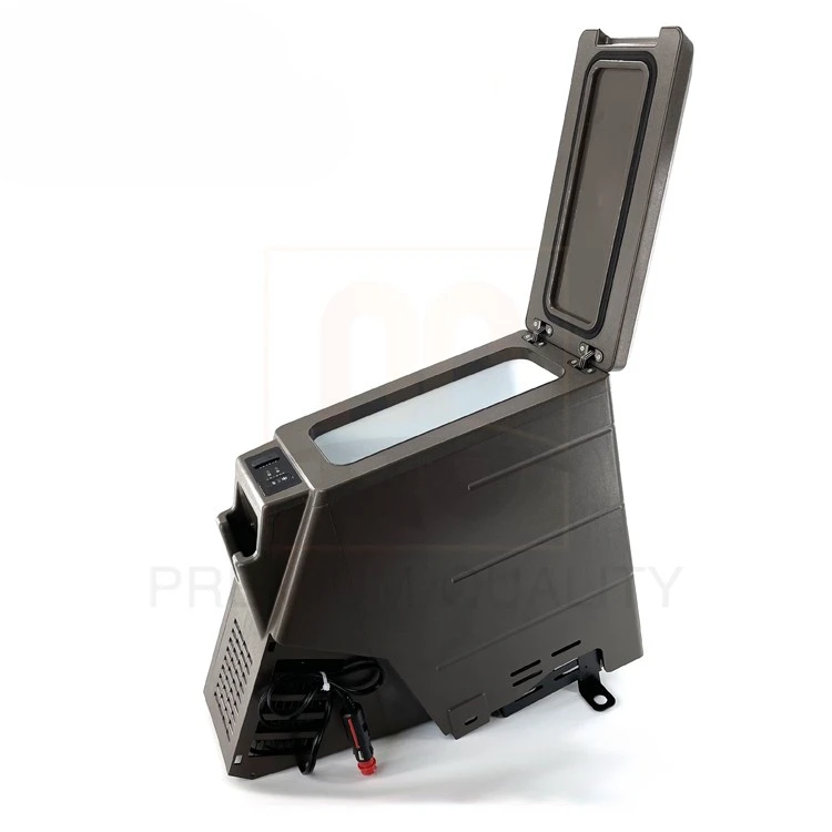 12 V brown 7 litre original style car fridge with armrest for LC79 LC75 LC76 Land Cruiser Pick up SUV