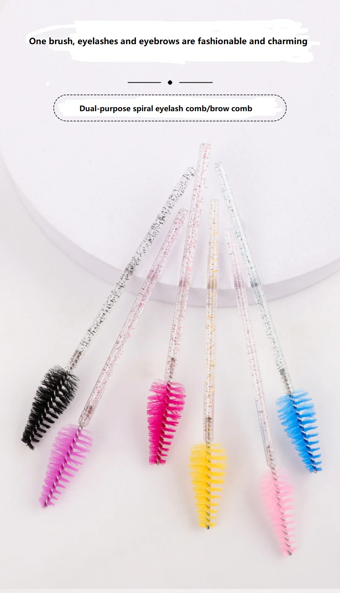 Wholesale Disposable Crystal Rod Water Drop Eyelash Brush Eyelash Curling Eyebrow Brush
