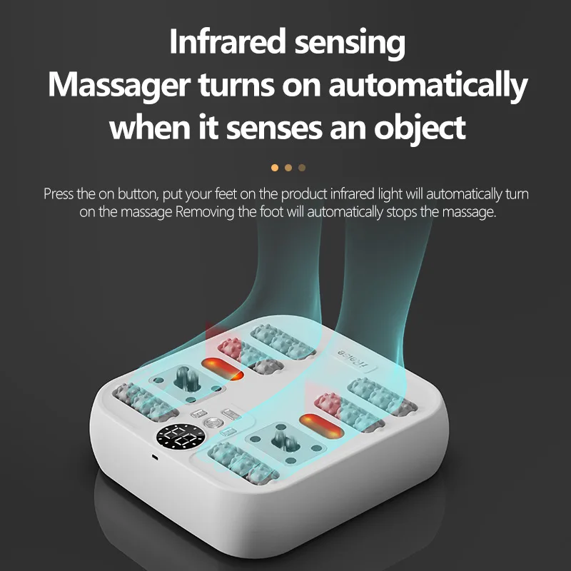 2024 Electric foot massager Magnet hot compress roller foot massage machine home leg muscle pain relief