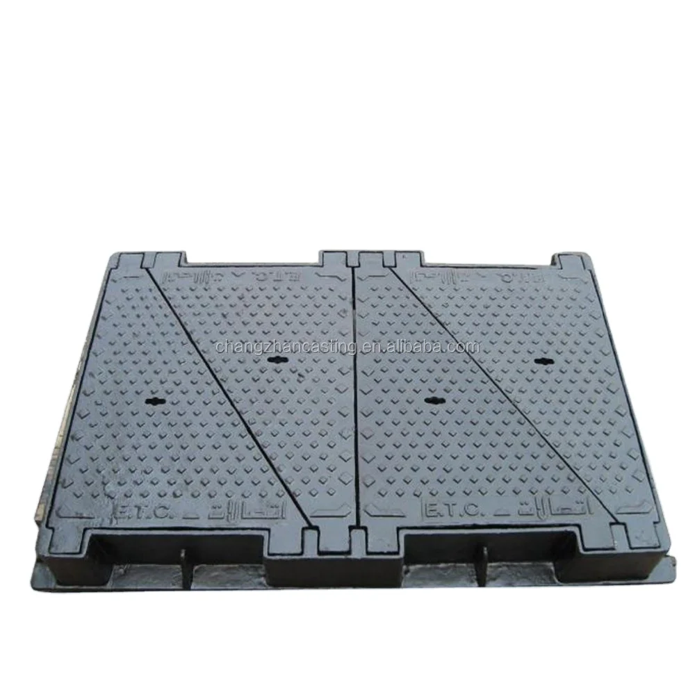 Ductile iron B125 D400 dia600mm round sewerage rectangular manhole cover