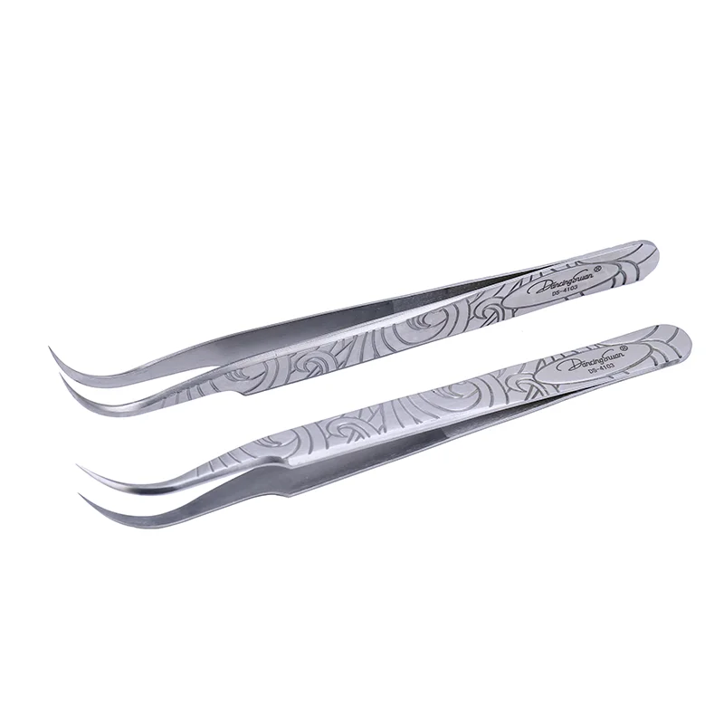 DancingSwan  Private Label Russian Stainless Steel Volume Eyelash Extension Tweezers