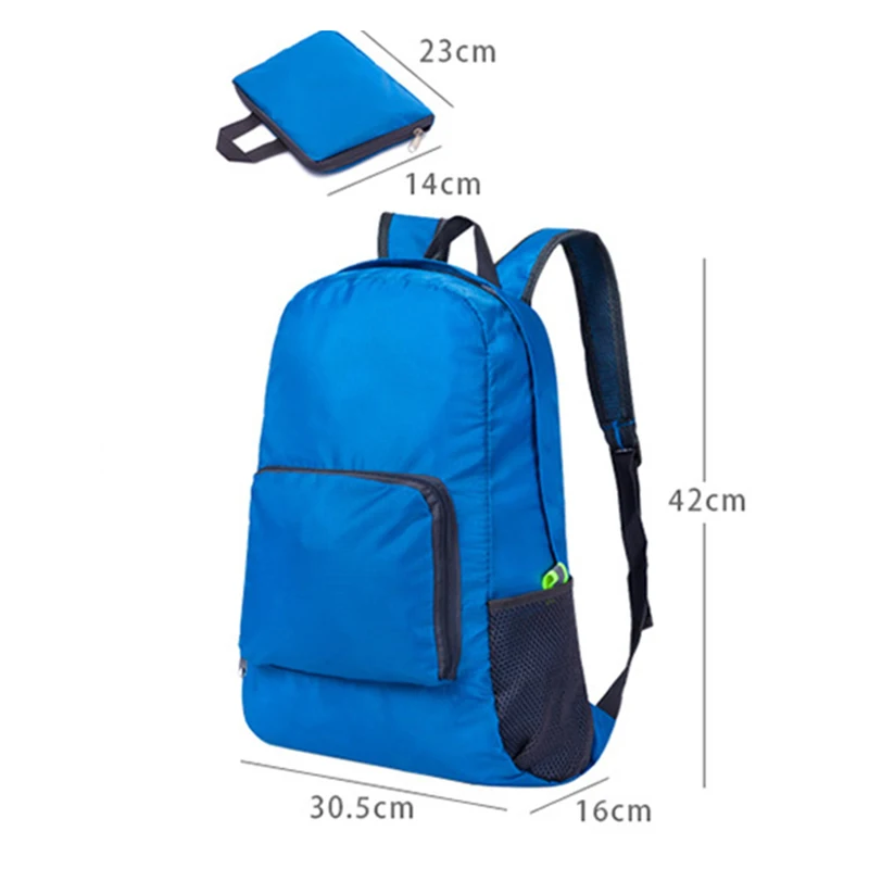 Promotion cheap light weight polyester portable hiking travel foldable backpack with custom logo Men Women Gym Shoulder