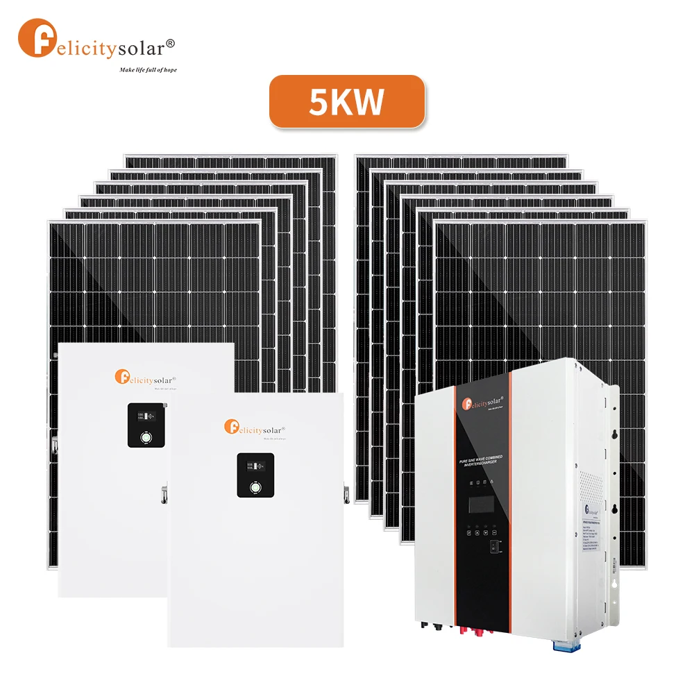 48V 5000 watts solar energy System With Hybrid Off Grid Inverter Solar Panels