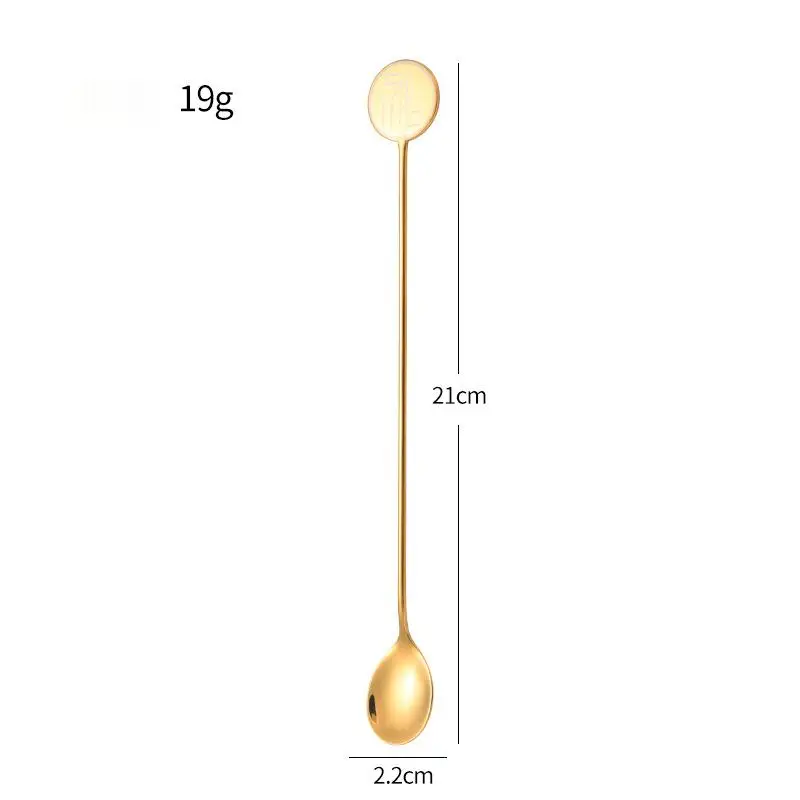 Fine Thread Bar Spoon Cocktail Stir Stirring Rod Spoon Tear Drop Bar Cocktail 304 Stainless Steel Water Drop Bar Spoons