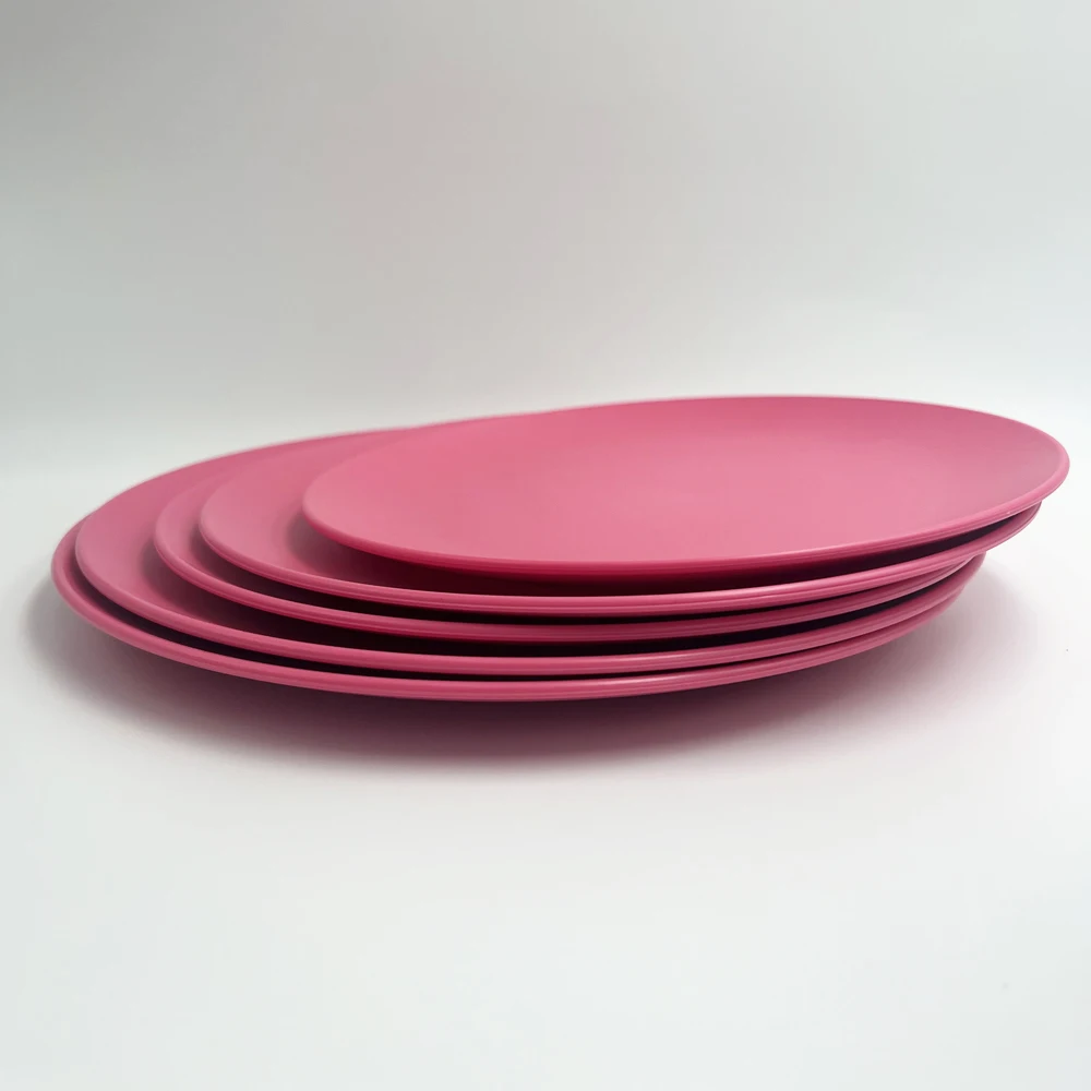 rpet plastic reusable plates durable colourful dinner wholesale promotion