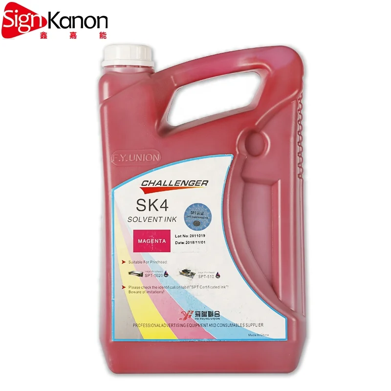 F.Y UNION Challenger printer SK4 solvent based ink for spt 510 printhead