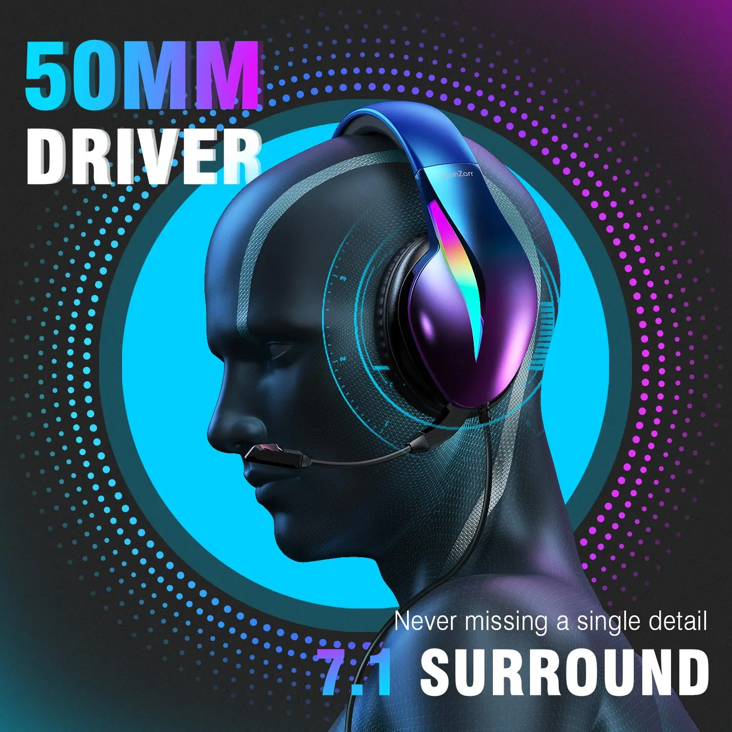7.1 Surround Sound LED RGB Gamer Headphone with Microphone Crystal Clear Sound Headsets for Xbox PS4 PS5 Wired Gaming Headset