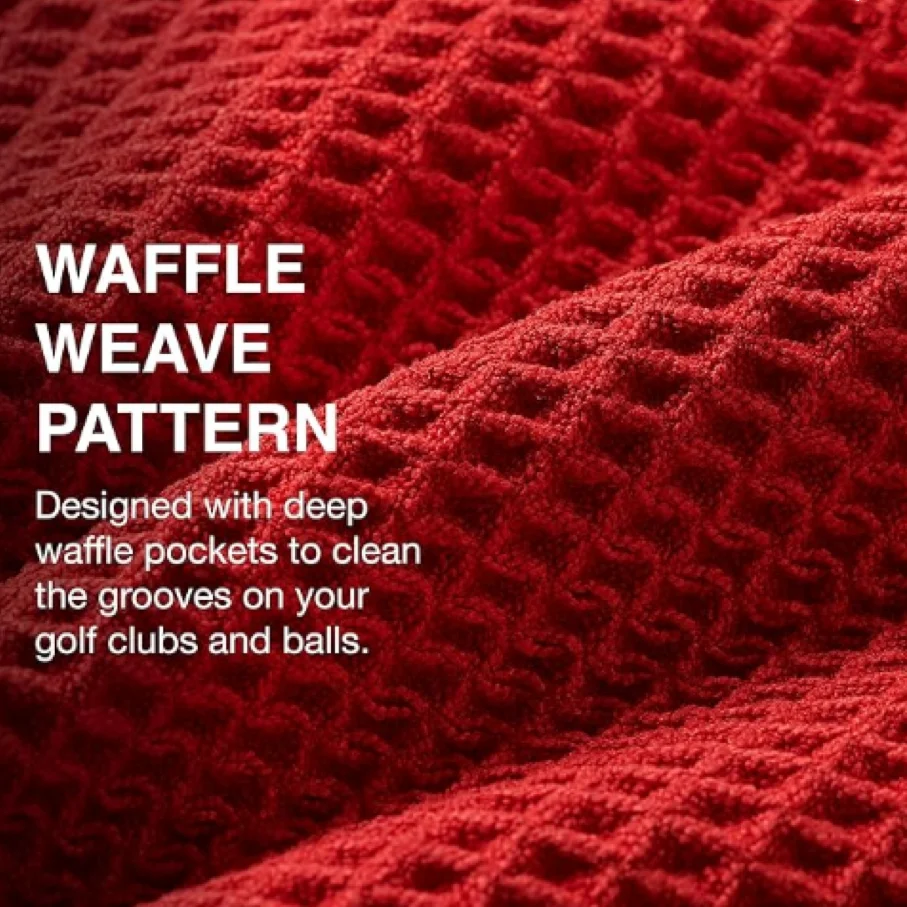 Wholesale Golf Magnetic Towel Premium Ultra-Absorbent Microfiber Waffle Golf Towel with Magnet for Golf