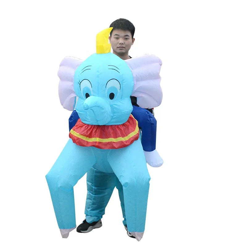 Halloween Blow Up Riding On Animal Costume Enjoyment Big Inflatable Elephant Mascot Costume Adults For Sale