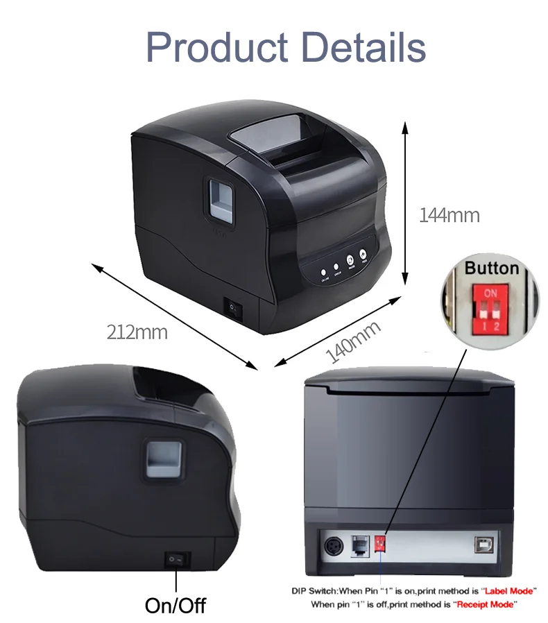 Xprinter 365 все-в-одном 3 дюймов этикетки штрих-кода принтер для печати наклеек тегов печать