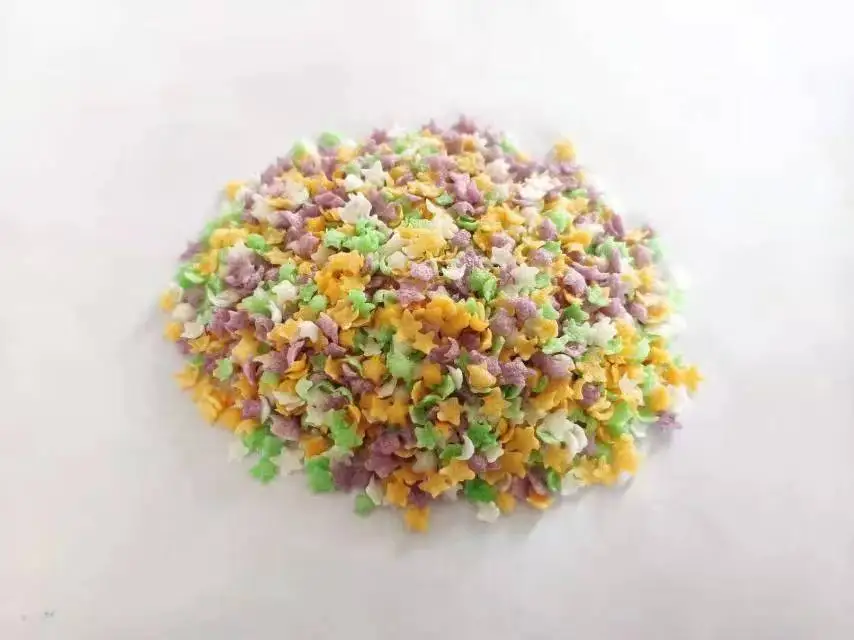 Various sizes of bread crumbs, fermented crumbs, puffed crumbs