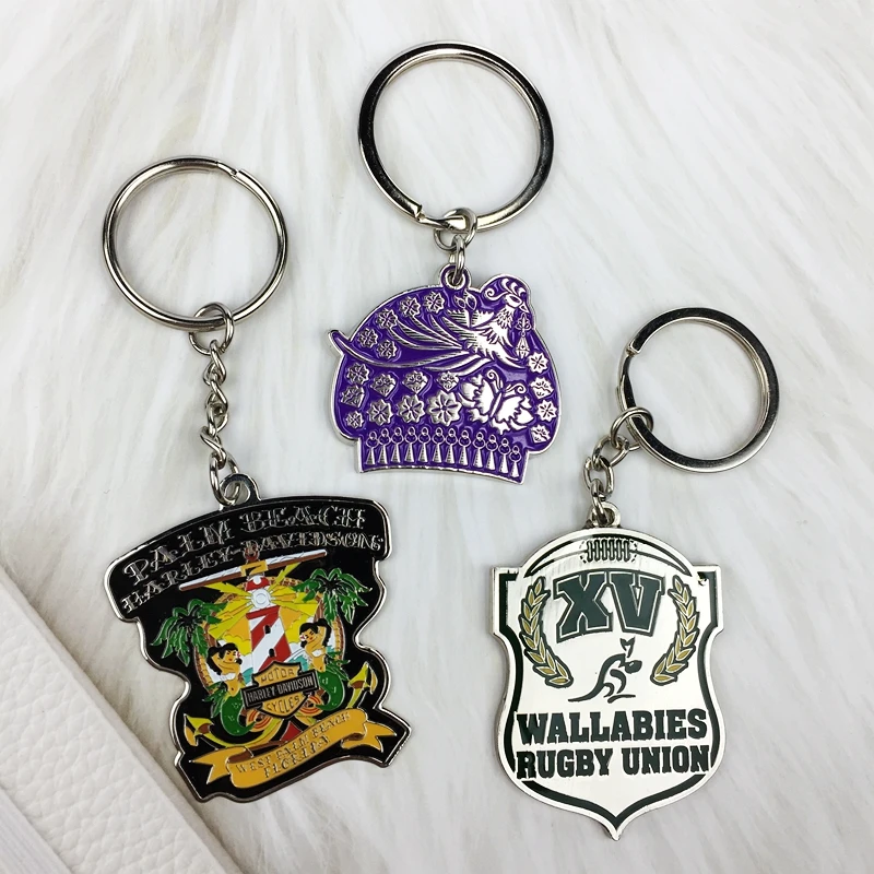 Custom shaped metal nickel plated enamel glitter colorful filled kawaii horse unicorn keychain