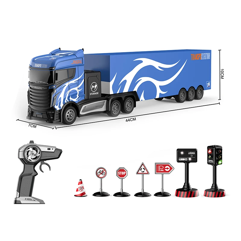 2.4G 1:16 4CH RC transport vehicle container truck car toys construction truck oil tank rc car with battery