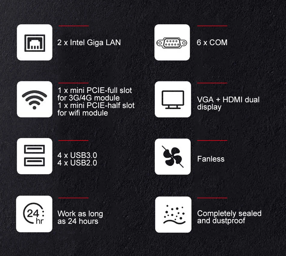 Высококачественный промышленный мини-ПК 7-го поколения 8 * USB 2 COM 1 LAN core i5 7267U barebones/Wins10/Linux system VGA +