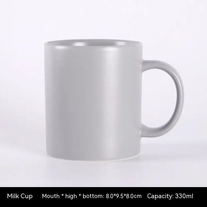 Creative simple macaron color household ceramic mug breakfast water cup small clear cup custom logo text