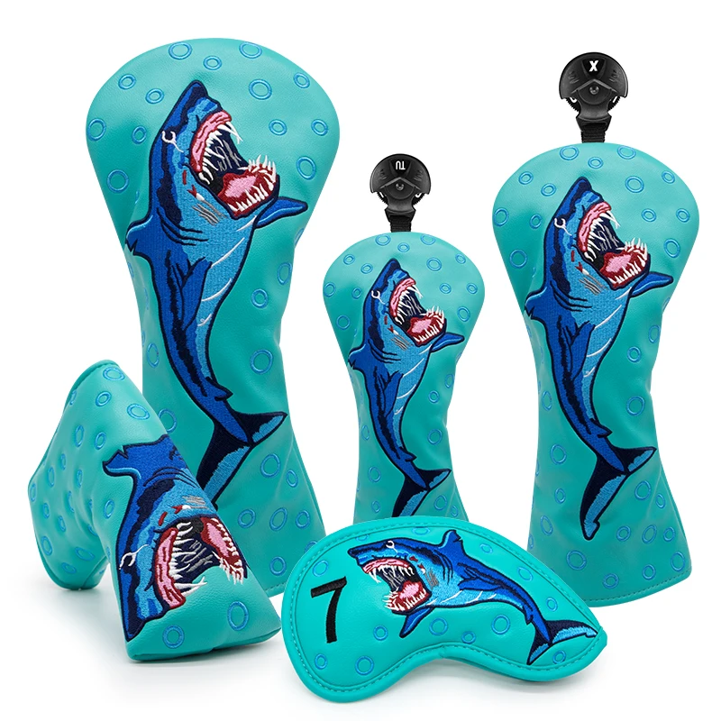 Golf Club Head Covers,Golf Headcovers Leather Golf Wood Covers for Divers Fairway Woods Hybrids(UT) with Number Tag 3 5 7 X