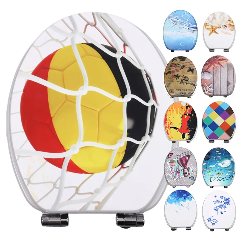 Angleshield Amazon hot sale colorful print toilet seat with metal hinge